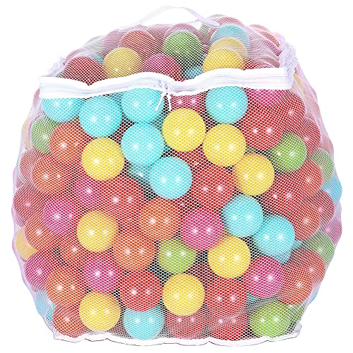 BalanceFrom 2.3-Inch Phthalate / BPA Free Non-Toxic Crush Proof Play Pit Balls- 6 Bright Colors in Reusable and Durable Storage Mesh Bag with Zipper, 400-Count